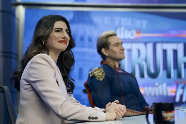 Claudia Doumit (Victoria Neuman) und Antony Starr (Homelander) in "The Boys" | Foto: Amazon Content Services LLC